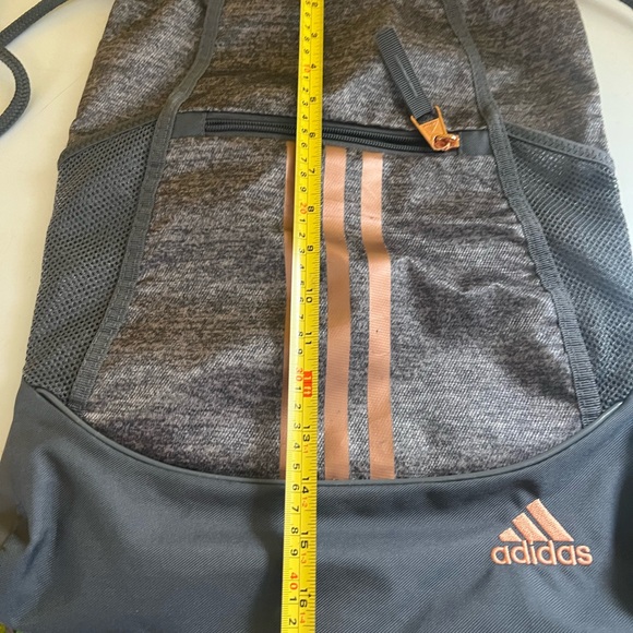 Adidas Gray and gold drawstring Backpack  like new ! - Picture 4 of 5